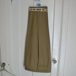 Paul Fredrick Men's Wool Slacks - Greige, Size 52